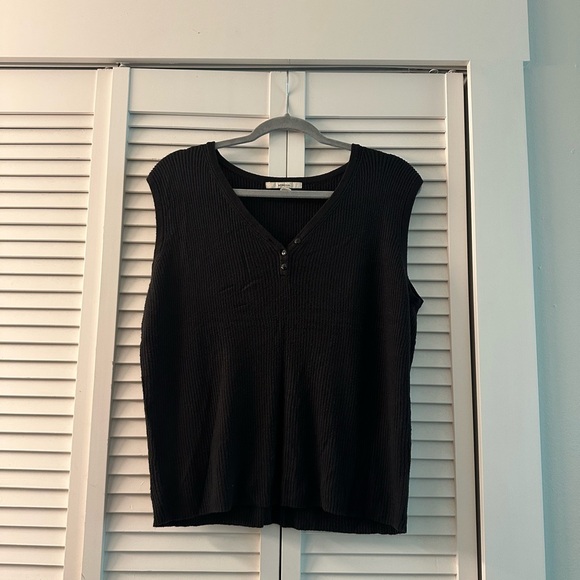 Merona Black Ribbed Tank Top - Picture 1 of 3